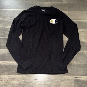 Champion Men's Heritage Long Sleeves Crew Neck Black Shirt Top Size S